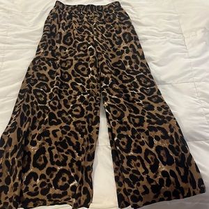 Leopard palazzo pants